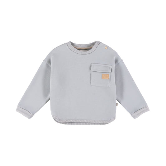 Dirkje boys’ jumper, grey, chest pocket