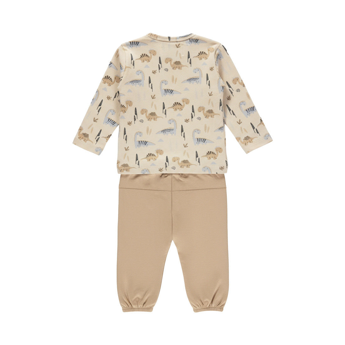 Boy's Top And Jogging Bottom Set - Beige/Dinosaur
