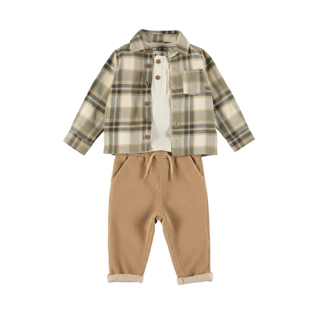 Boy's Long Sleeved Top And Trousers Set - Green