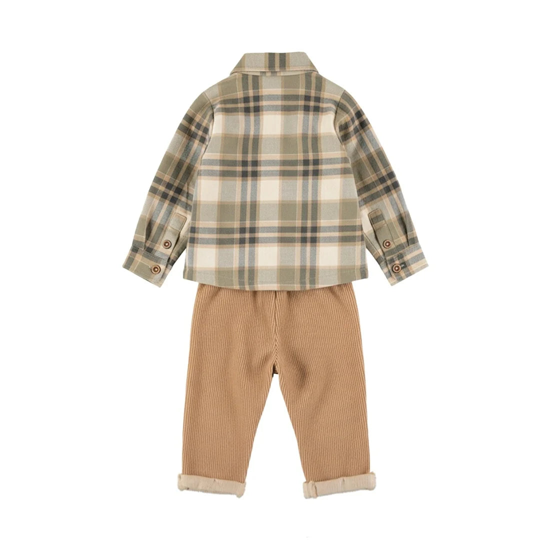 Boy's Long Sleeved Top And Trousers Set - Green