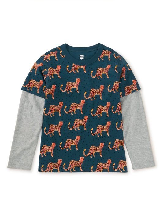 Printed Layered Sleeve Tee - Anatolian Leopards