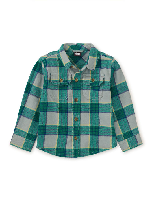 Flannel Button Up Baby Shirt - Anatolian Plaid