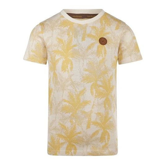 Short Sleeve Tee - Off White + Yellow Palm Tree