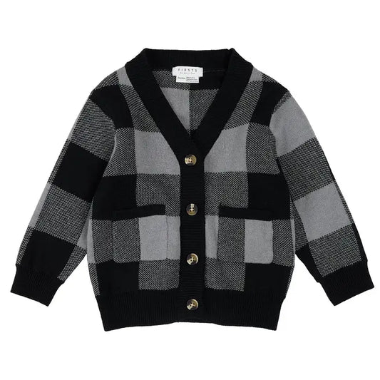 Cardigan Sweater Knit - Medium Grey