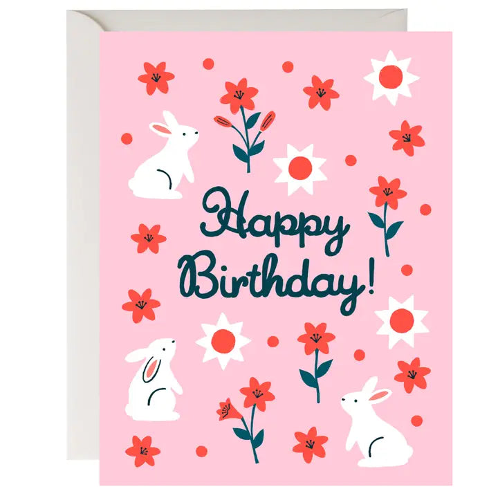 Birthday Rabbit and Lilies
