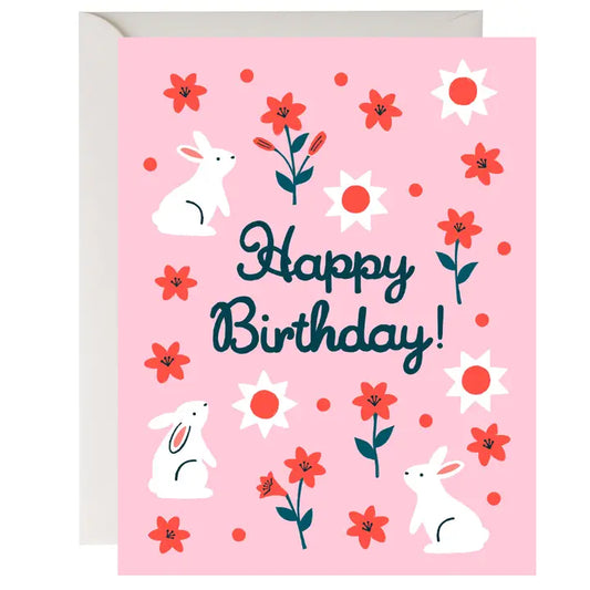 Birthday Rabbit and Lilies