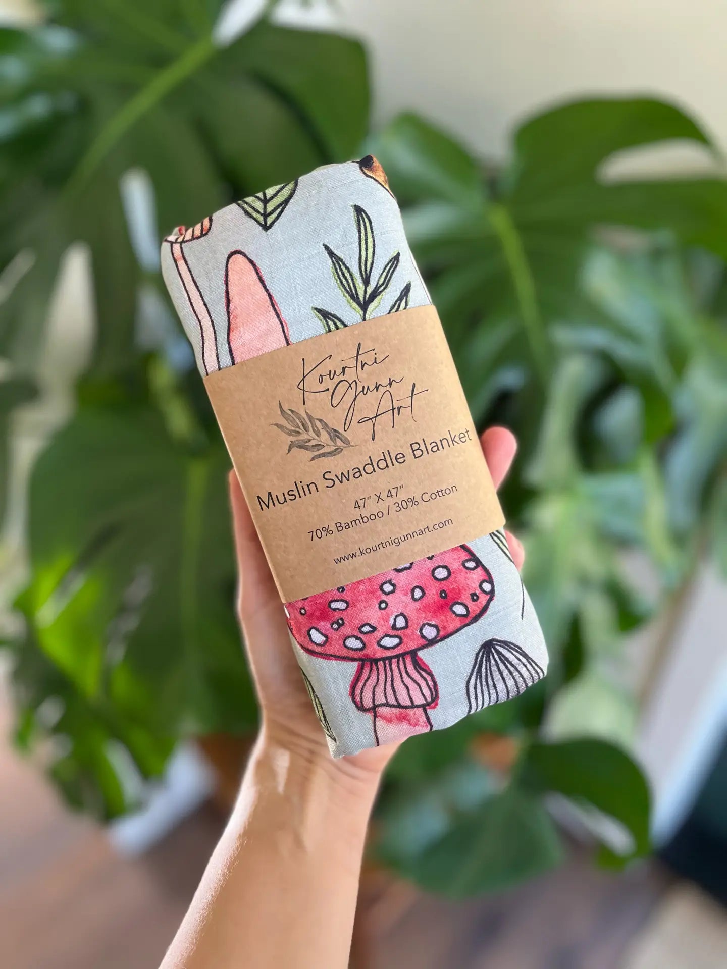 Swaddle blanket Mushroom - Kourtni Gunn Art