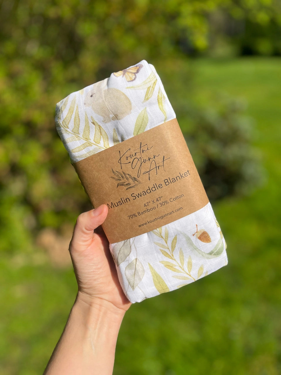 Swaddle baby blanket  - Woodland Forest - Kourtni Gunn Art