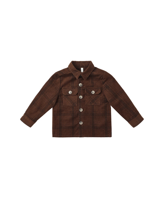 Pocket Corduroy Shirt - Brown Plaid