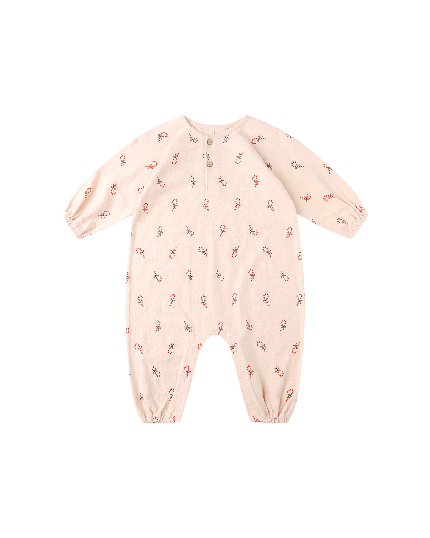 Henley Jumpsuit - Candy Canes