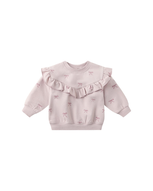 Ruffle Sleeve Sweatshirt - Bows