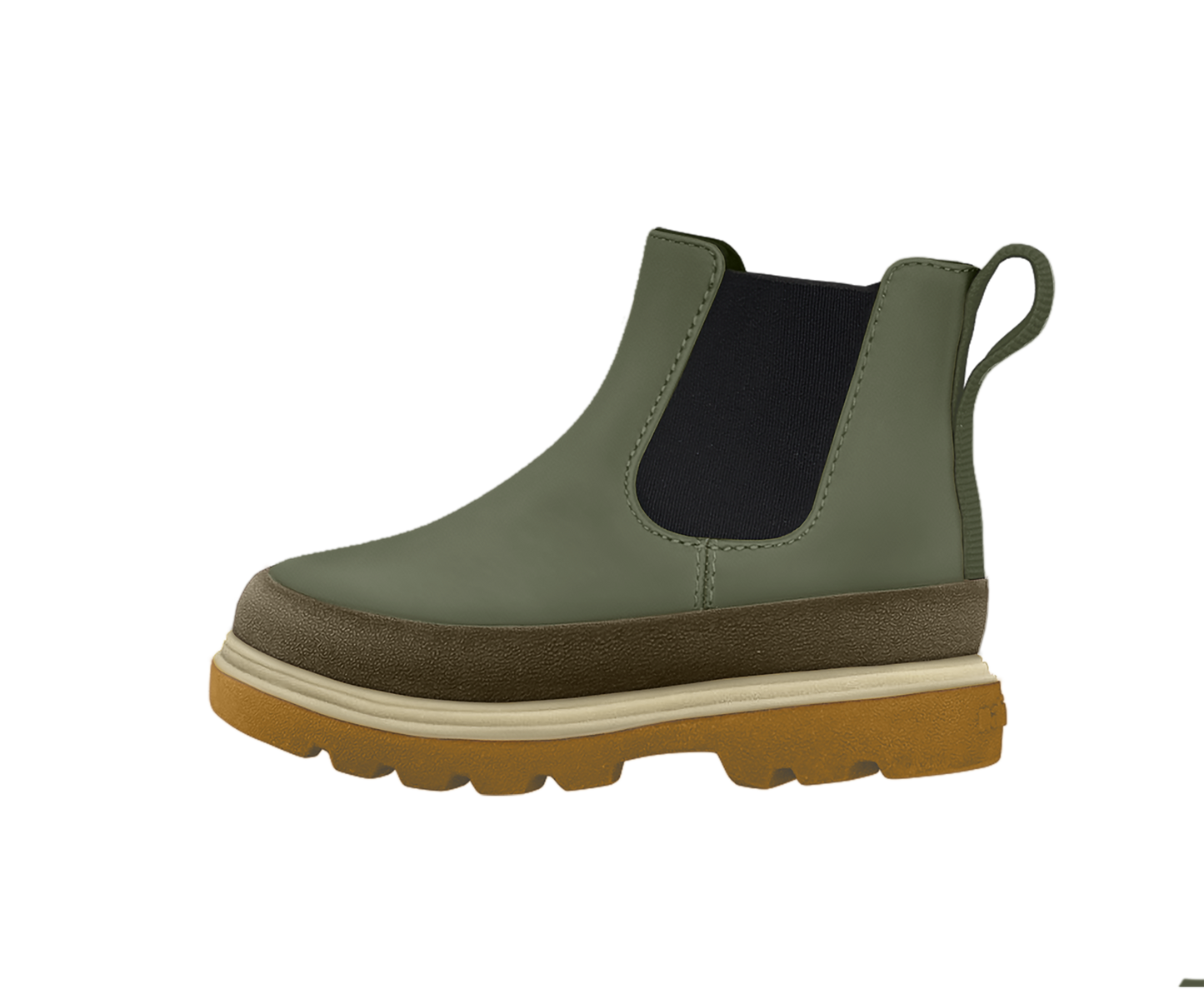 Kensington Chelsea Boot - Olivine Green + Mash Brown + Bone White