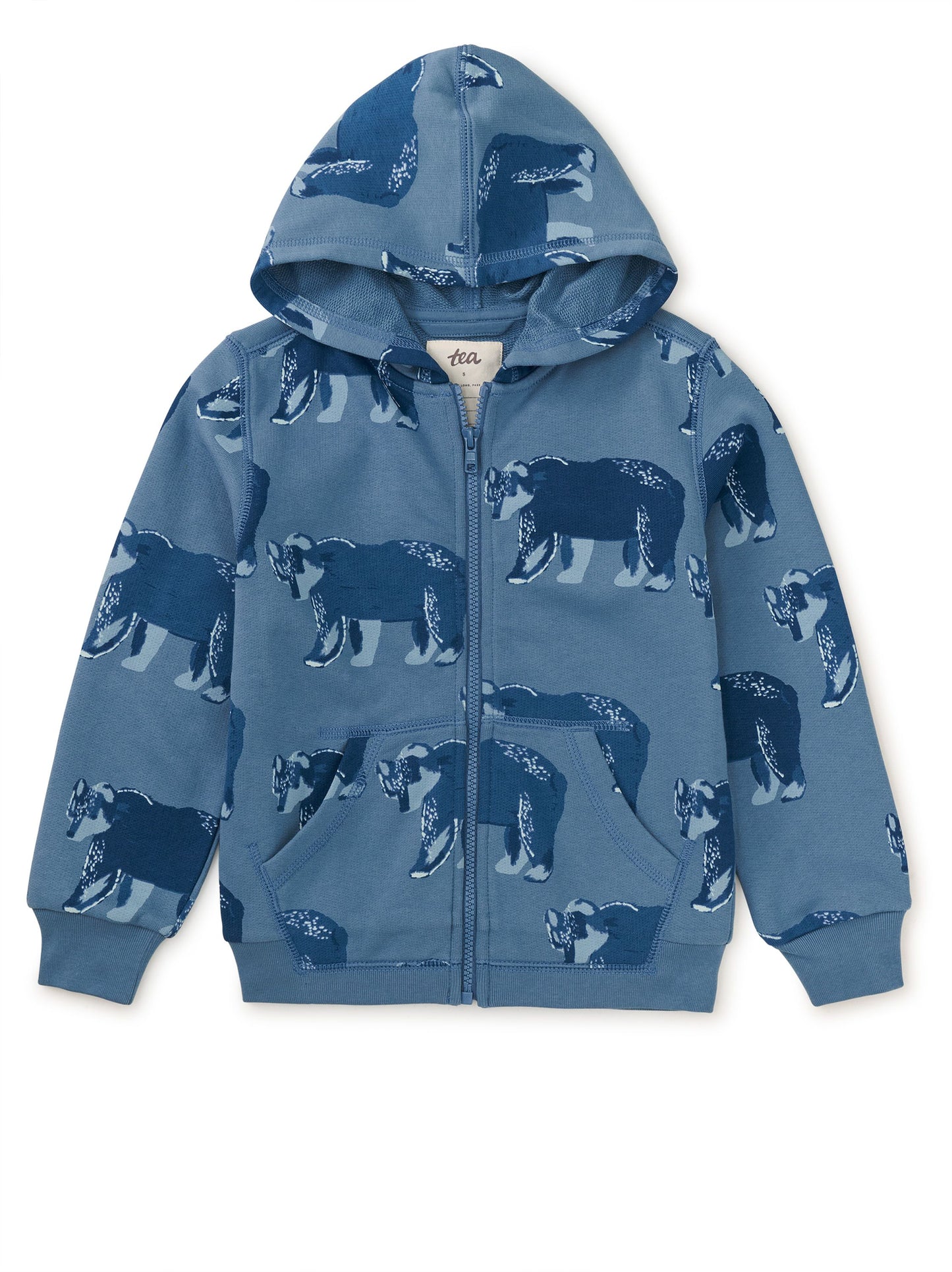 Good Sport Toddler Hoodie - Bushy Bear in Coronet Blue