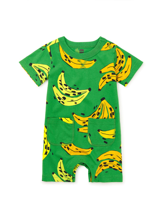 Double Pocket Shortie Baby Romper - Leopard Spot Bananas