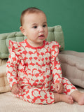 Snap Front Ruffle Sleeve Romper - Spotted Mushroom