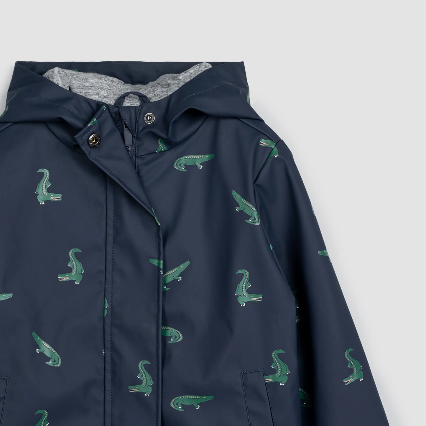 Croc Print Hooded Raincoat