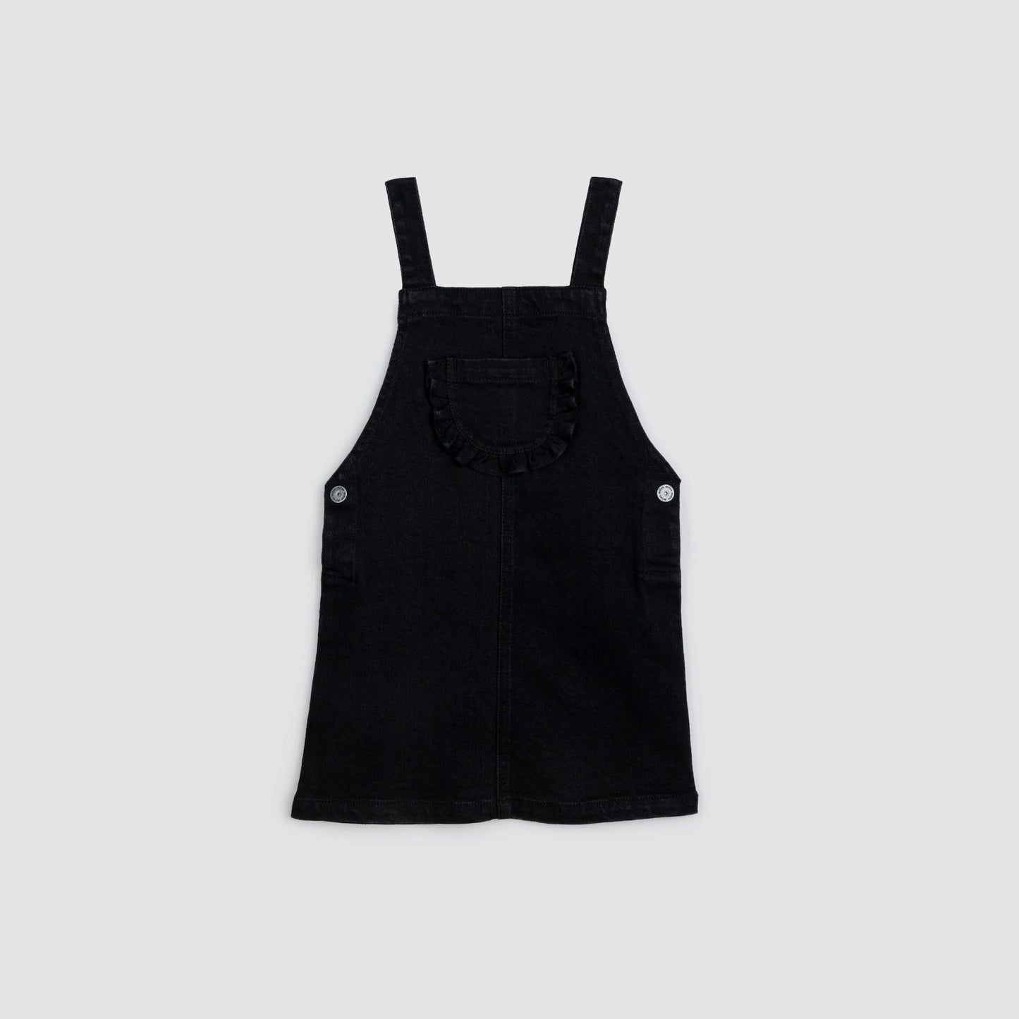 Black Eco-Denim Jumper Dress
