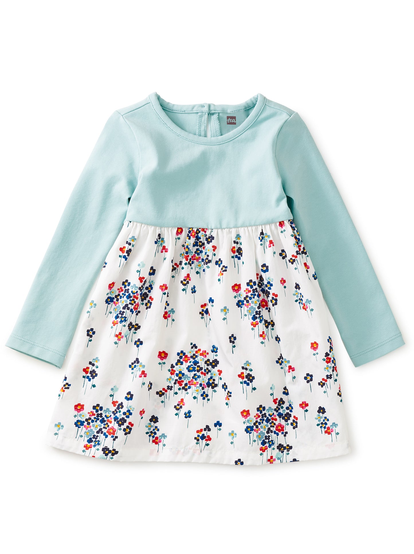 Print Mix Skirted Baby Dress - Square Floral