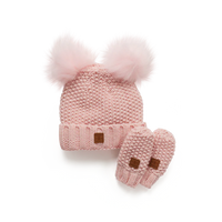 Adorable Knit Toque + Mittens Set