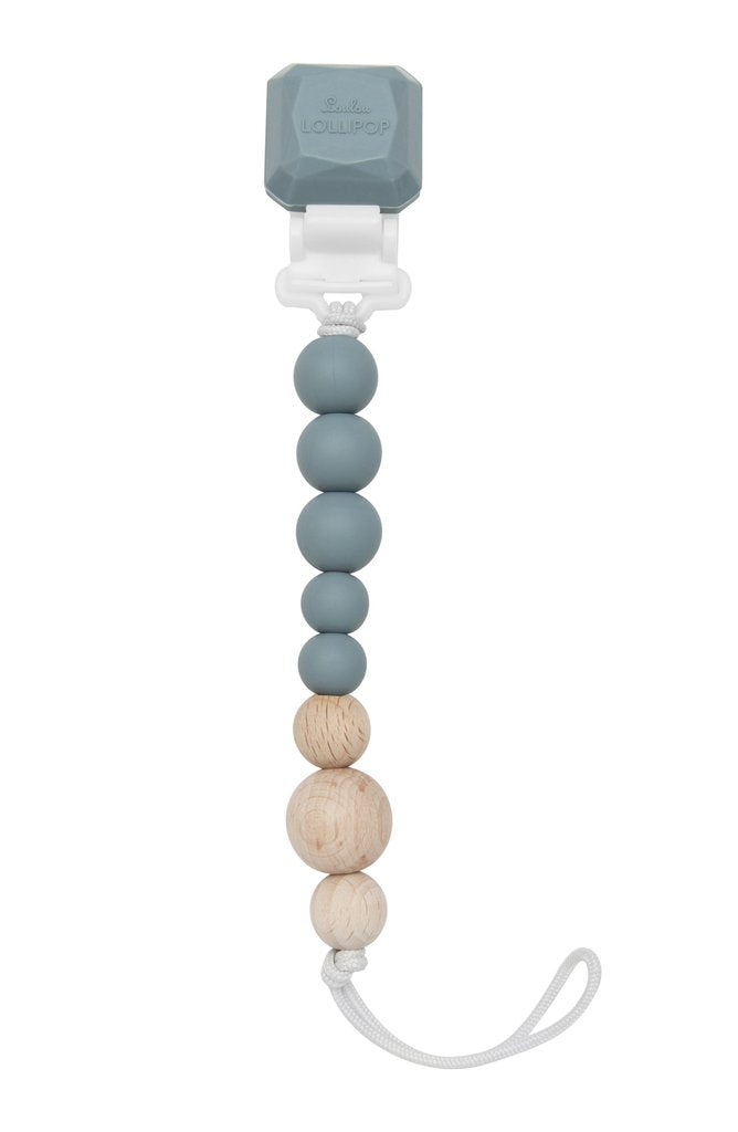 Colour Pop Silicone and Wood Pacifier Clip