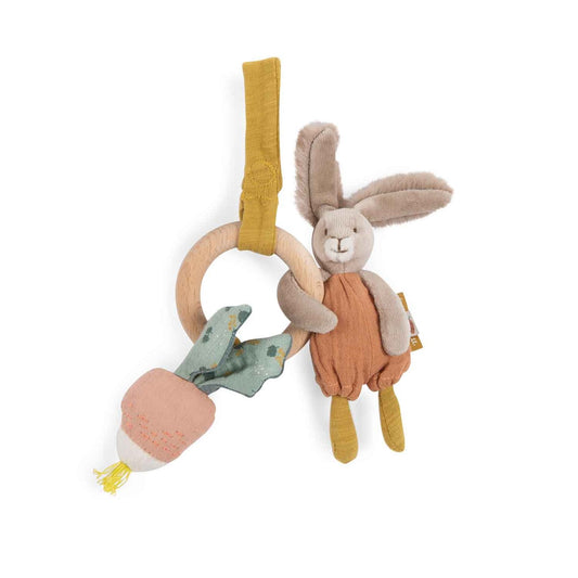 Trois Petits Lapins - Rabbit Wooden Ring Rattle