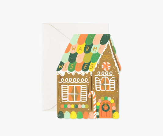 Gingerbread House Die-Cut Holiday Card