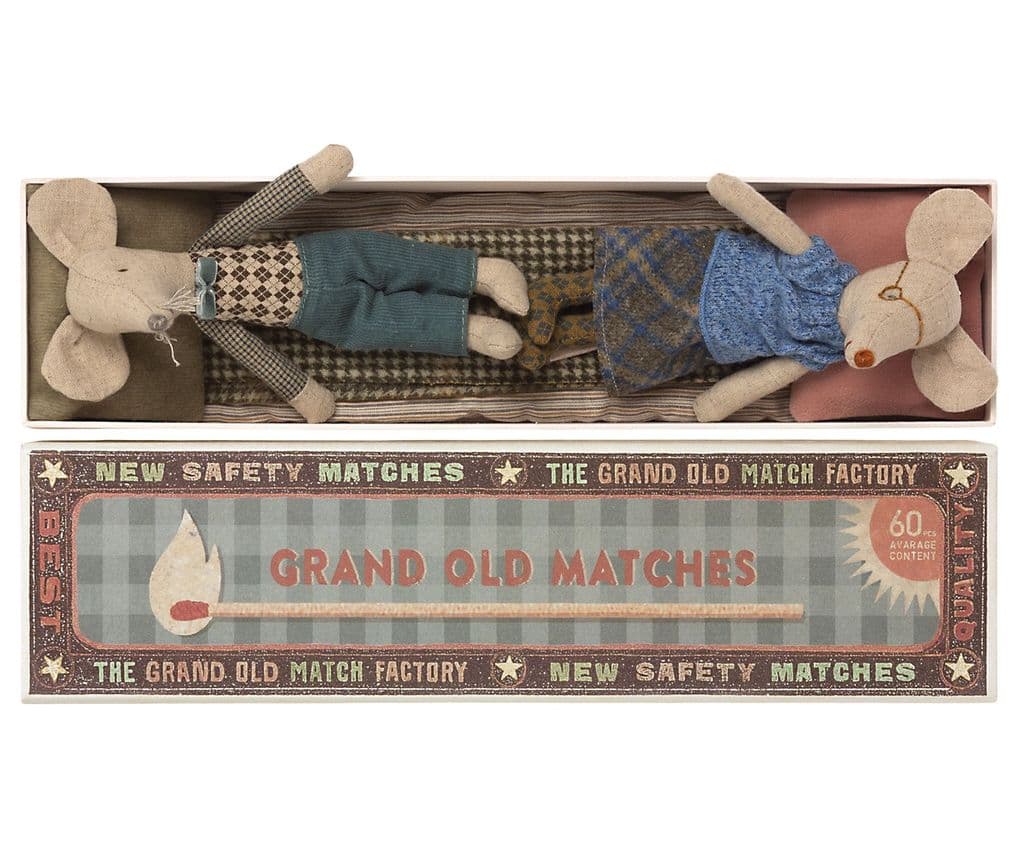 Grandpa & Grandma Mouse in Matchbox